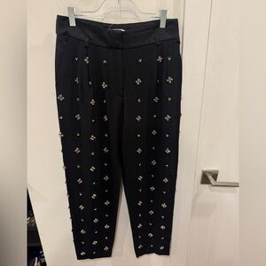Elegant Embellished Black Women's Trousers